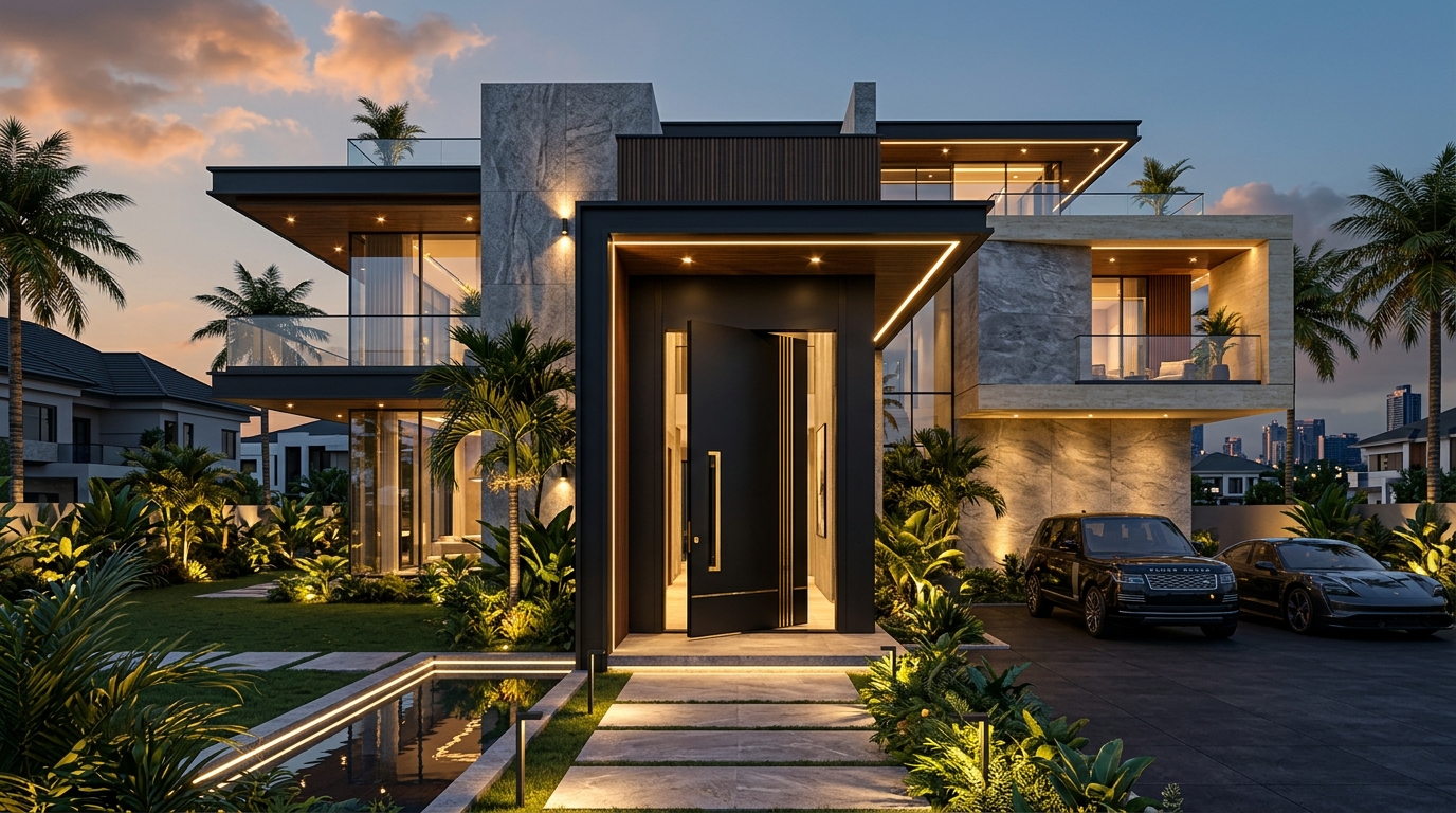 Architectural Security Pivot Doors Project for Lagos Estate